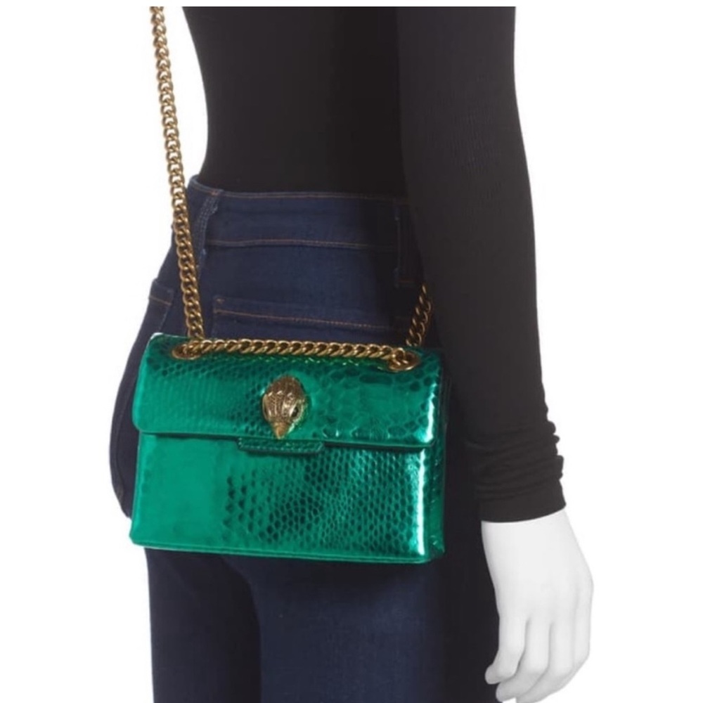 Kurt Geiger Emerald Green Crossbody Bag with Gold Chain